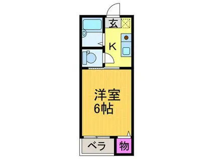 ハイツエスポワール(1K/1階)の間取り写真
