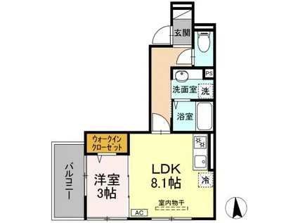 クレール緑(1LDK/3階)の間取り写真