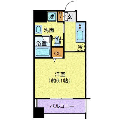 ベルファース水天宮前(ワンルーム/8階)の間取り写真
