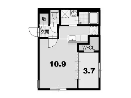ジェムスパンカー(1LDK/2階)の間取り写真