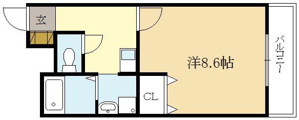 ヴァンガード(1K/2階)の間取り写真