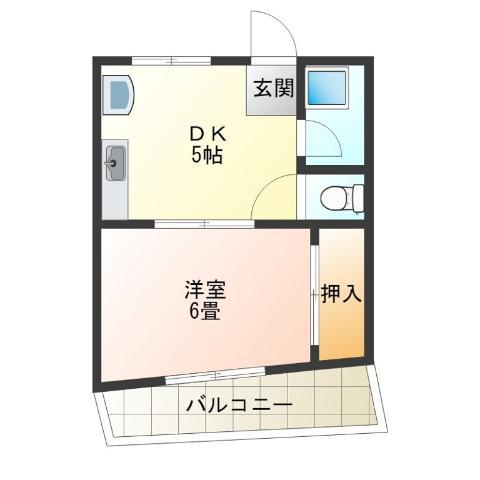 アッシュコート阿倍野(1DK/3階)の間取り写真