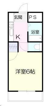 オクトワール宮崎北(1K/2階)の間取り写真