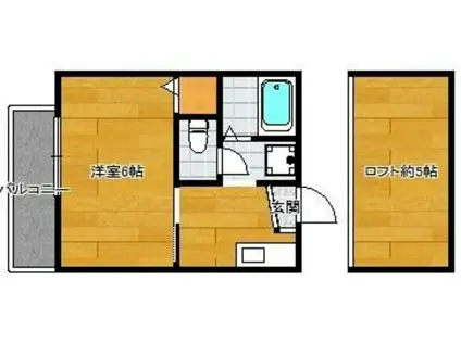 エクセリーヌ藤崎(1K/2階)の間取り写真