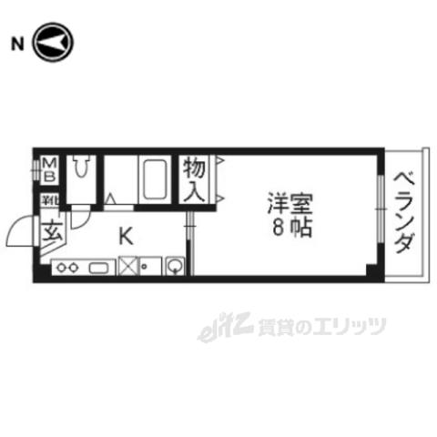 イーストビューヤサカ(1K/2階)の間取り写真