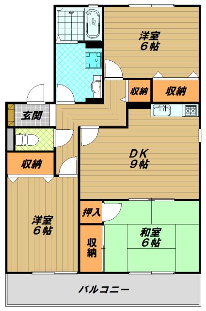 アルパポンテ一番館(3LDK/1階)の間取り写真