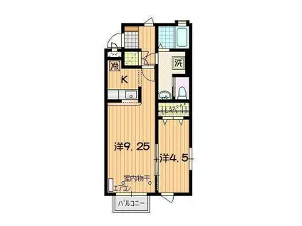 オリージャ本宮A(2K/2階)の間取り写真