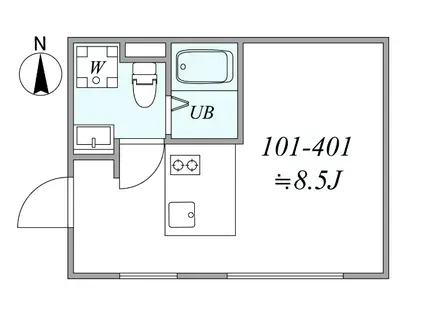 TRIAS626(1K/4階)の間取り写真