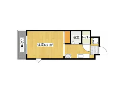 コートヒルズ(1K/2階)の間取り写真