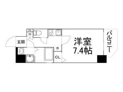 ミラージュパレス上本町(1K/11階)の間取り写真