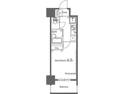 カスタリア東日本橋III(1K/2階)の間取り写真