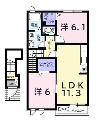 ブリアンジュネス(2LDK/2階)の間取り写真