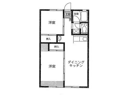 シティハイムドルチェ(2DK/1階)の間取り写真