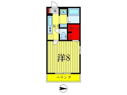 LA MIEUX(1K/1階)の間取り写真