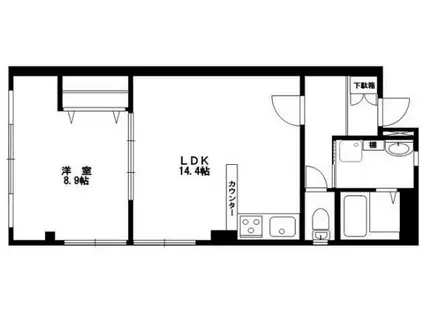 リーヴェルステージ横濱グラシア(1LDK/4階)の間取り写真