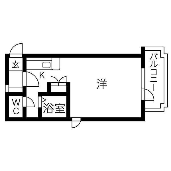 ルーベンクラッセ(1K/1階)の間取り写真