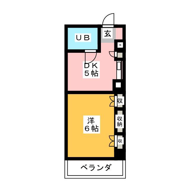 コンフォルム八幡(1DK/2階)の間取り写真