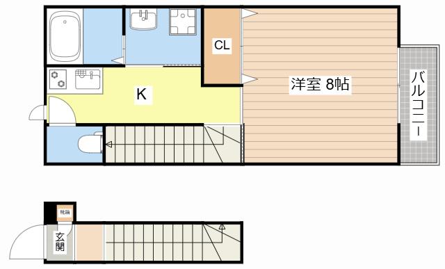 MAJORITY(1K/2階)の間取り写真