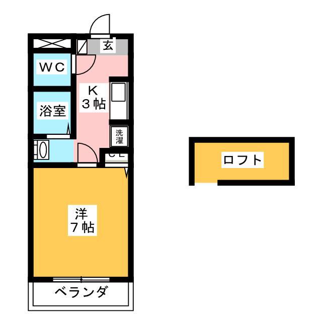 プレミール・シャンブル(1K/2階)の間取り写真