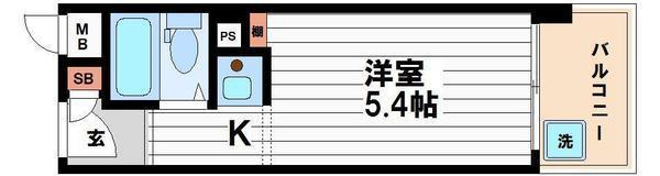 パークサイド上本町駅前(ワンルーム/8階)の間取り写真