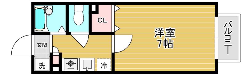 ハイツコンフォール(1K/2階)の間取り写真