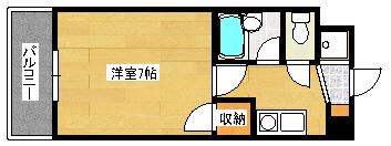 シャローム村岡(1K/3階)の間取り写真