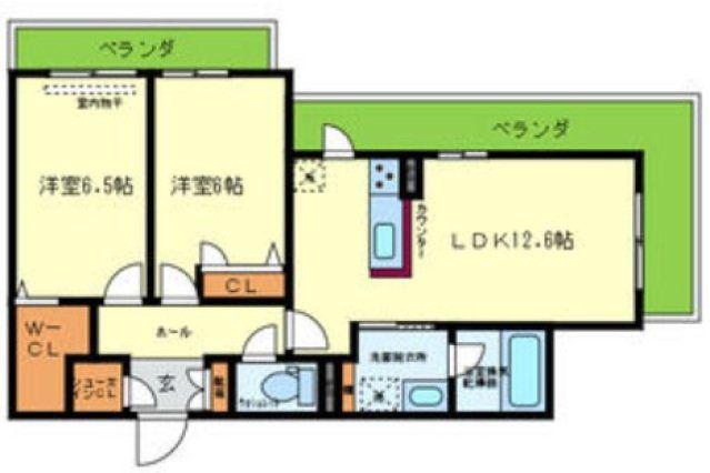 ミモザメゾン菱屋西(2LDK/2階)の間取り写真
