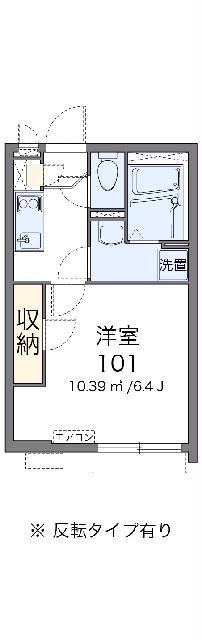 クレイノKEYAKIIII(1K/1階)の間取り写真