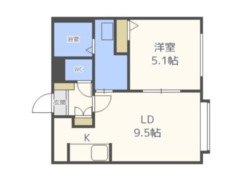 平岸アペリオ(1LDK/4階)の間取り写真