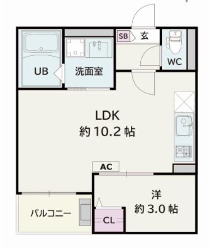 JACK MIYUKIHOMMACHIIII(1LDK/2階)の間取り写真