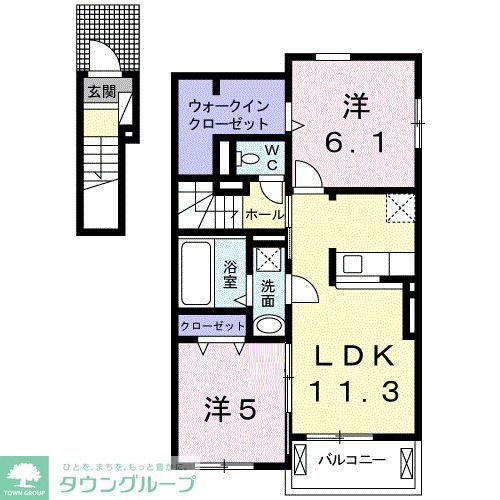 ミストラル湘南B(2LDK/2階)の間取り写真