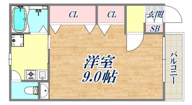 原マンション(ワンルーム/1階)の間取り写真