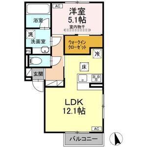 パルミエ III(1LDK/1階)の間取り写真