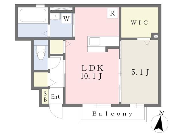 ドエル本町(1LDK/1階)の間取り写真