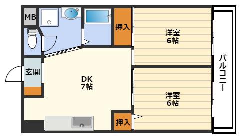 メゾンルミエール(2DK/3階)の間取り写真