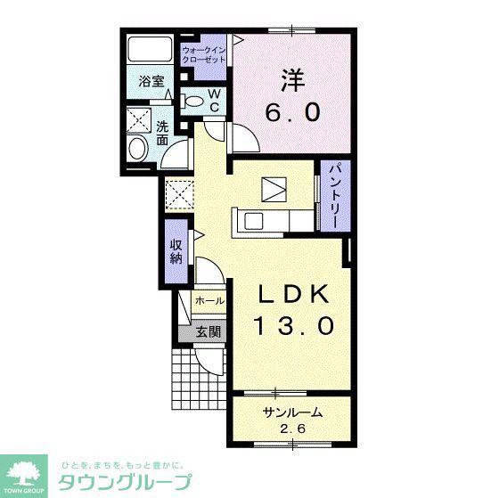 グレイス桜沢I(1LDK/1階)の間取り写真