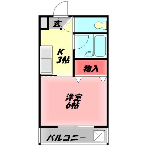 トマトハイツ(1K/3階)の間取り写真