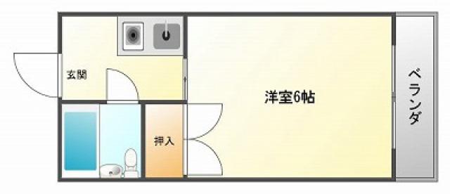 ゼウス千里山(1K/4階)の間取り写真