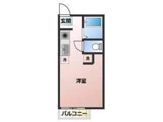 KPハイム(ワンルーム/2階)の間取り写真