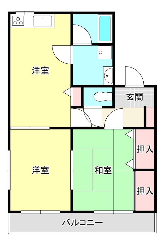ファミールIZUMO(2DK/1階)の間取り写真