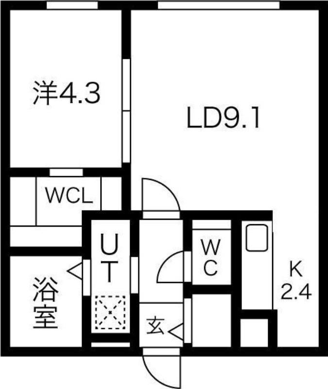 OBTNIR COULEUR (1LDK/4階)の間取り写真