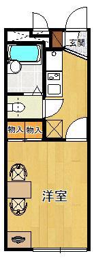 レオパレスパティオ仁川(1K/2階)の間取り写真