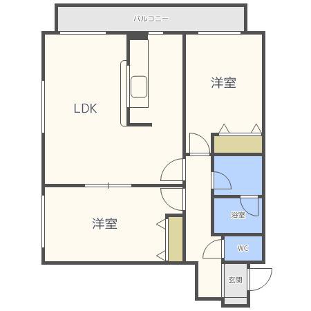 サンハイム・フルール(2LDK/2階)の間取り写真
