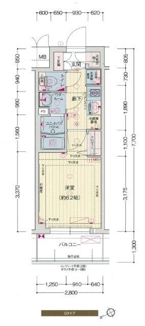 プレサンス OSAKA DOMECITYスクエア(1K/6階)の間取り写真