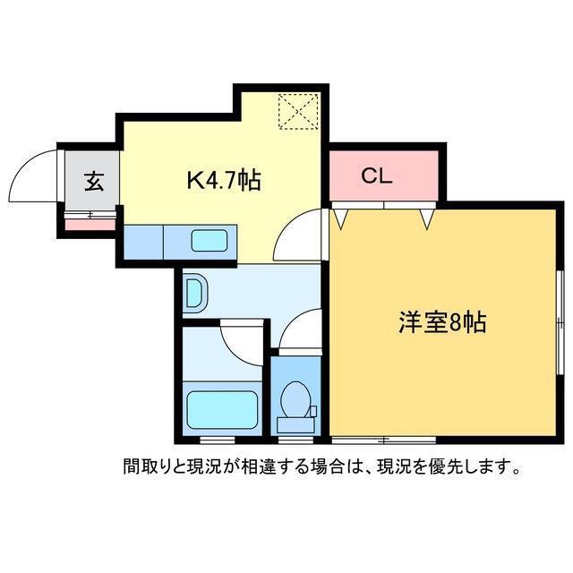 サンロイヤル寺尾(1K/2階)の間取り写真