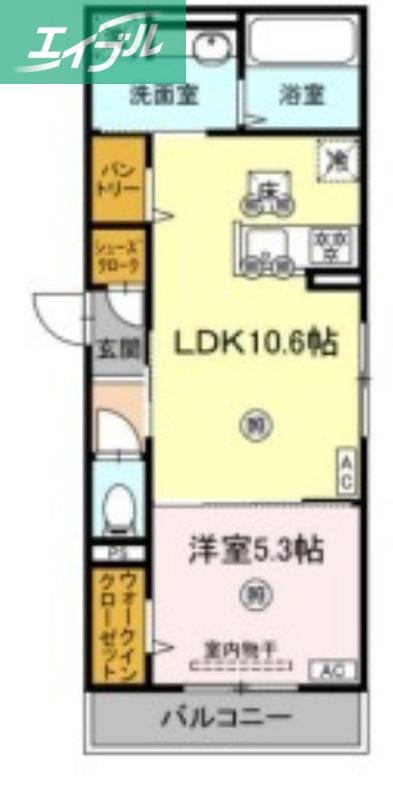 ラルゴ スターダスト(1LDK/1階)の間取り写真