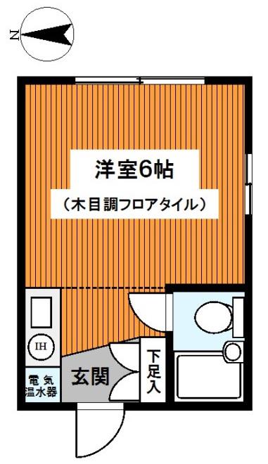 スカイコーポ(ワンルーム/2階)の間取り写真