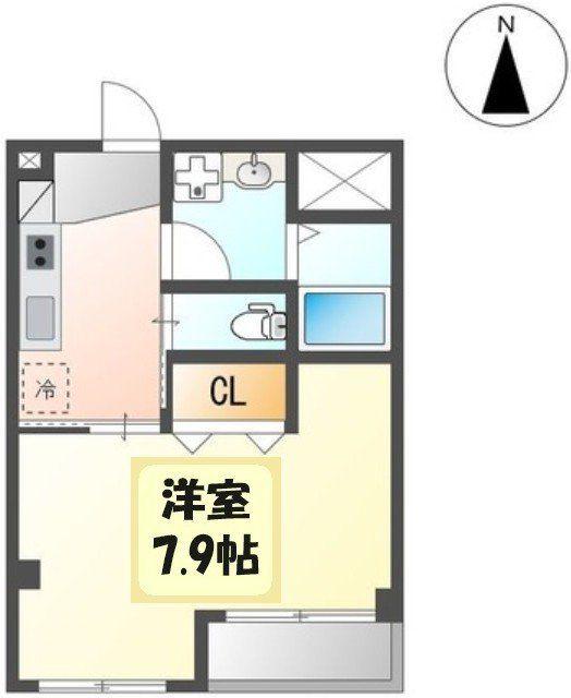 ビオラ・宮町II(1K/2階)の間取り写真