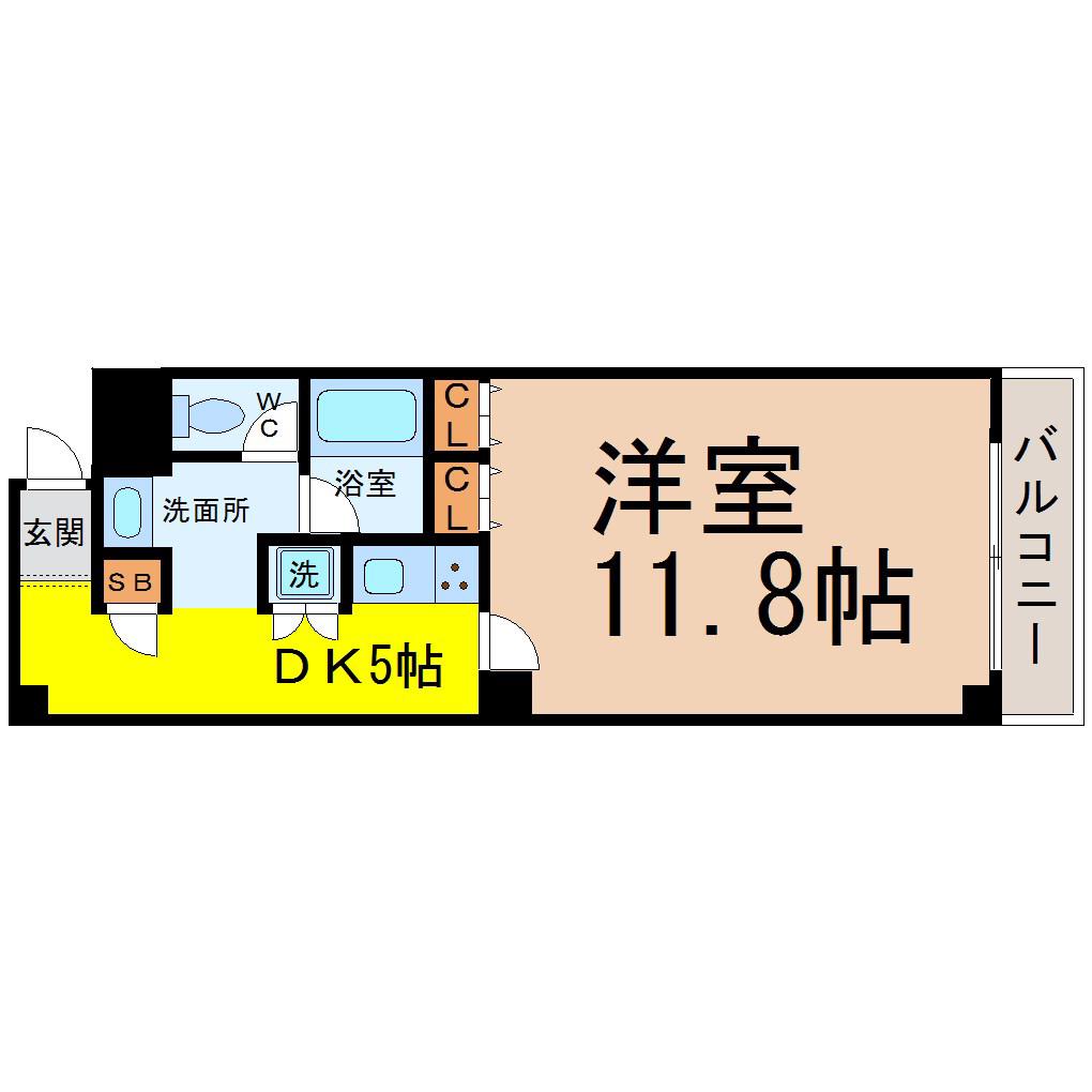 イルソーレ(1DK/3階)の間取り写真