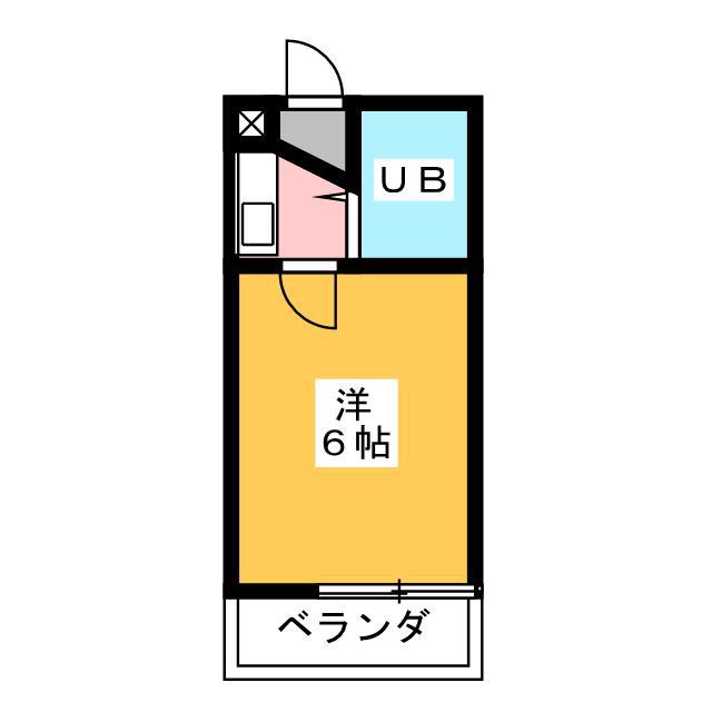 櫛引ハイツ(1K/1階)の間取り写真